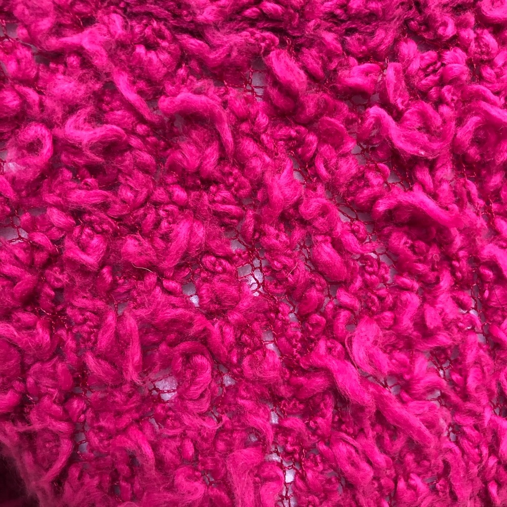 FREE PEOPLE SEPTEMBER SONG POLAR BEAR SHAG SWEATER PINK XS - Picture 4 of 9